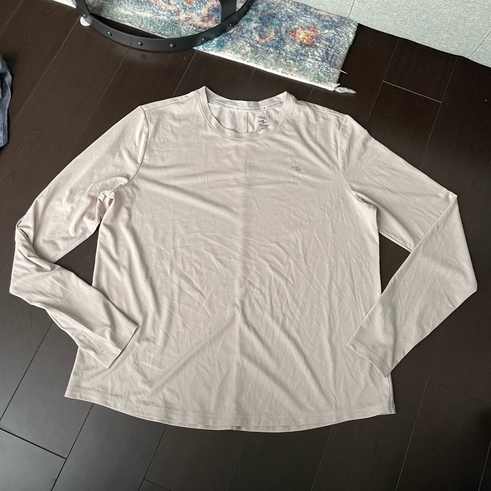 Women's Athletic Works Long Sleeve Running Performance Top in Cream